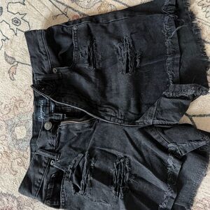Aeropostale Black Denim Mom Shorts